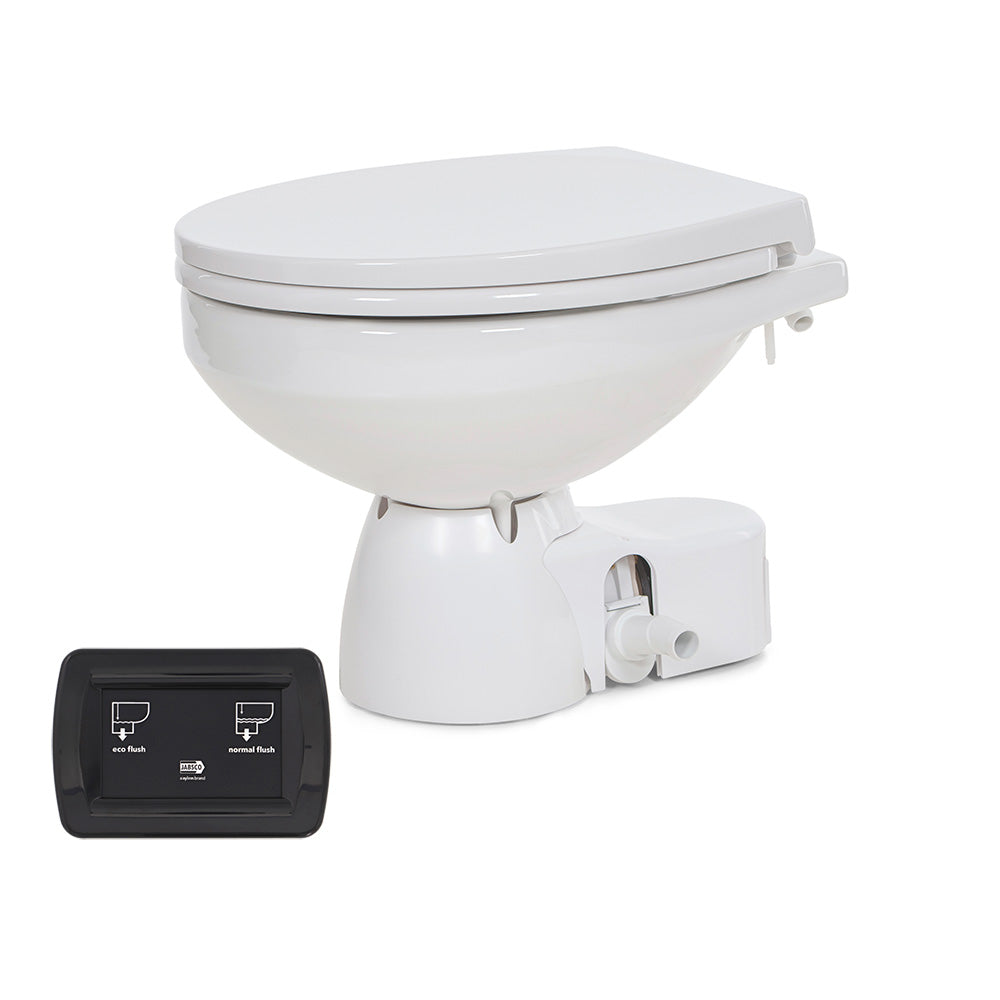 Jabsco Quiet Flush E2 Raw Water Toilet Regular Bowl - 12V Soft Close Lid [38245-4192RSP]