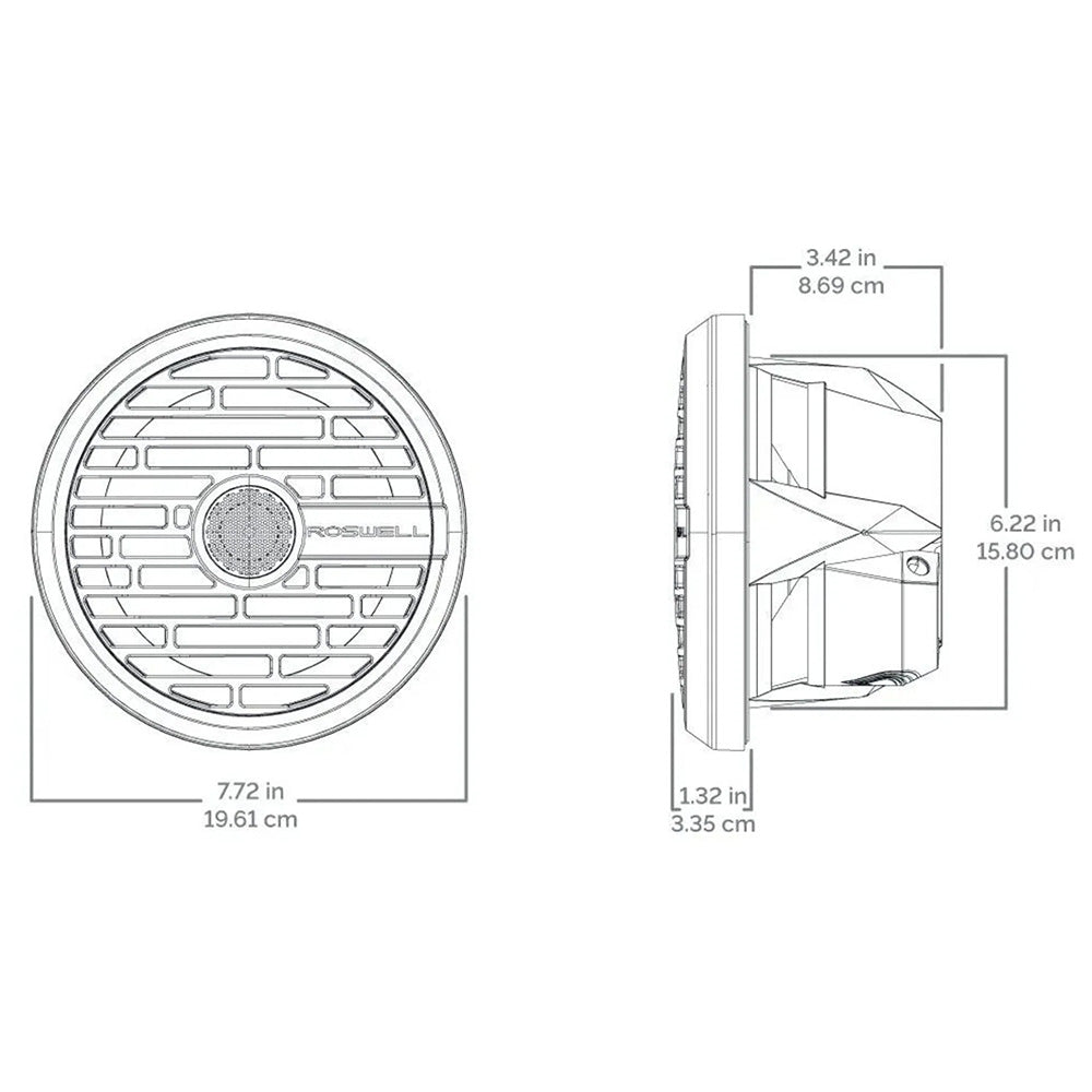 Roswell R1 7.7 Marine Speakers - White - 90W RMS 180W Peak Power [C920-21140]