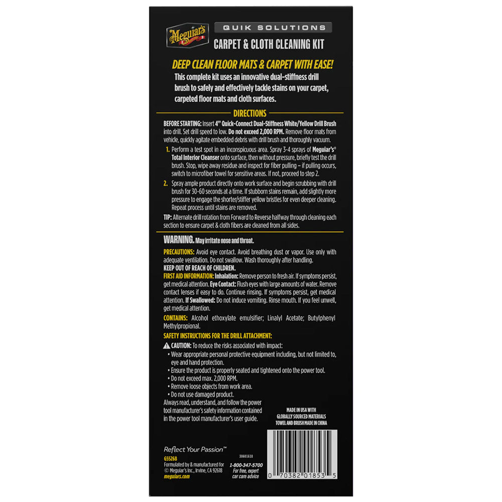 Meguiar's Quik Solutions Carpet Cloth Cleaning Kit [G55268]