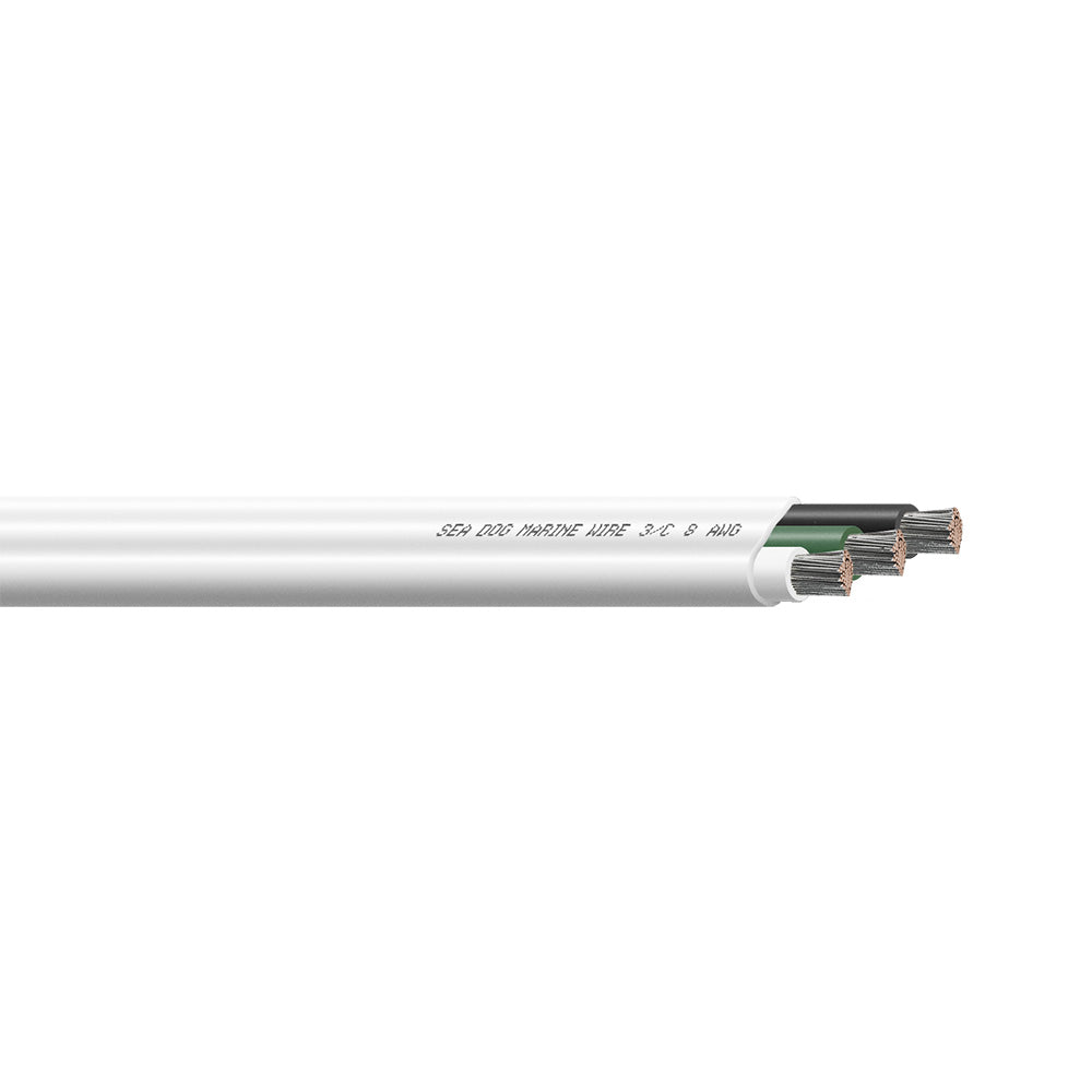 Sea-Dog 8/3 AWG Flat Triplex Wire - White/Green/Black - 100' [8008302]