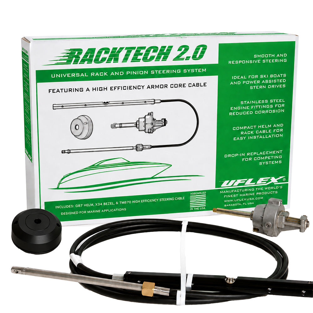 Uflex Racktech - 2.0 High Efficiency Rack Pinion System Kit - 12' Cable [RACKTECH2.012]