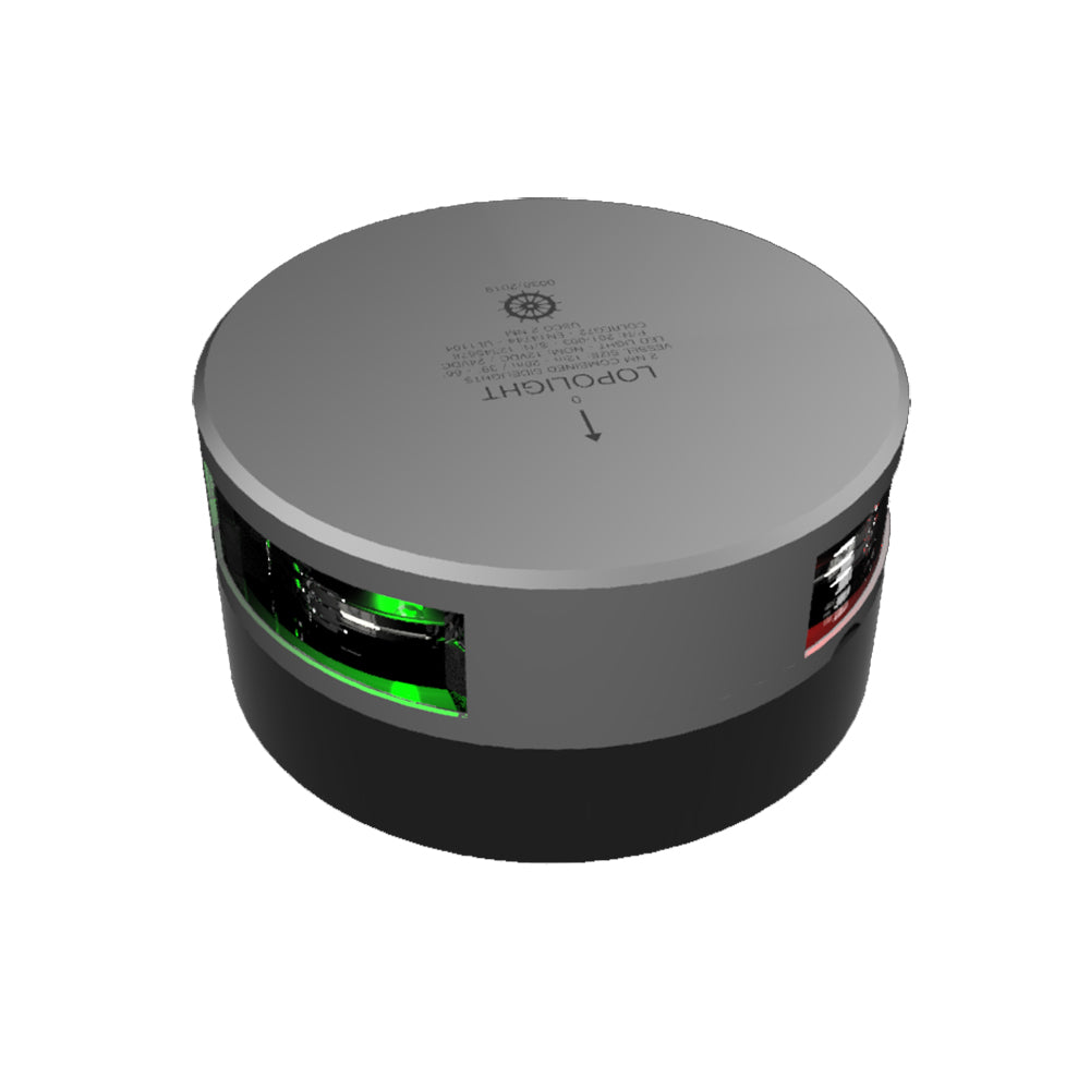 Lopolight Series 201-003 - Starboard Port Sidelight - 2NM - Horizontal Mount - Green/Red - Silver Housing [201-003]