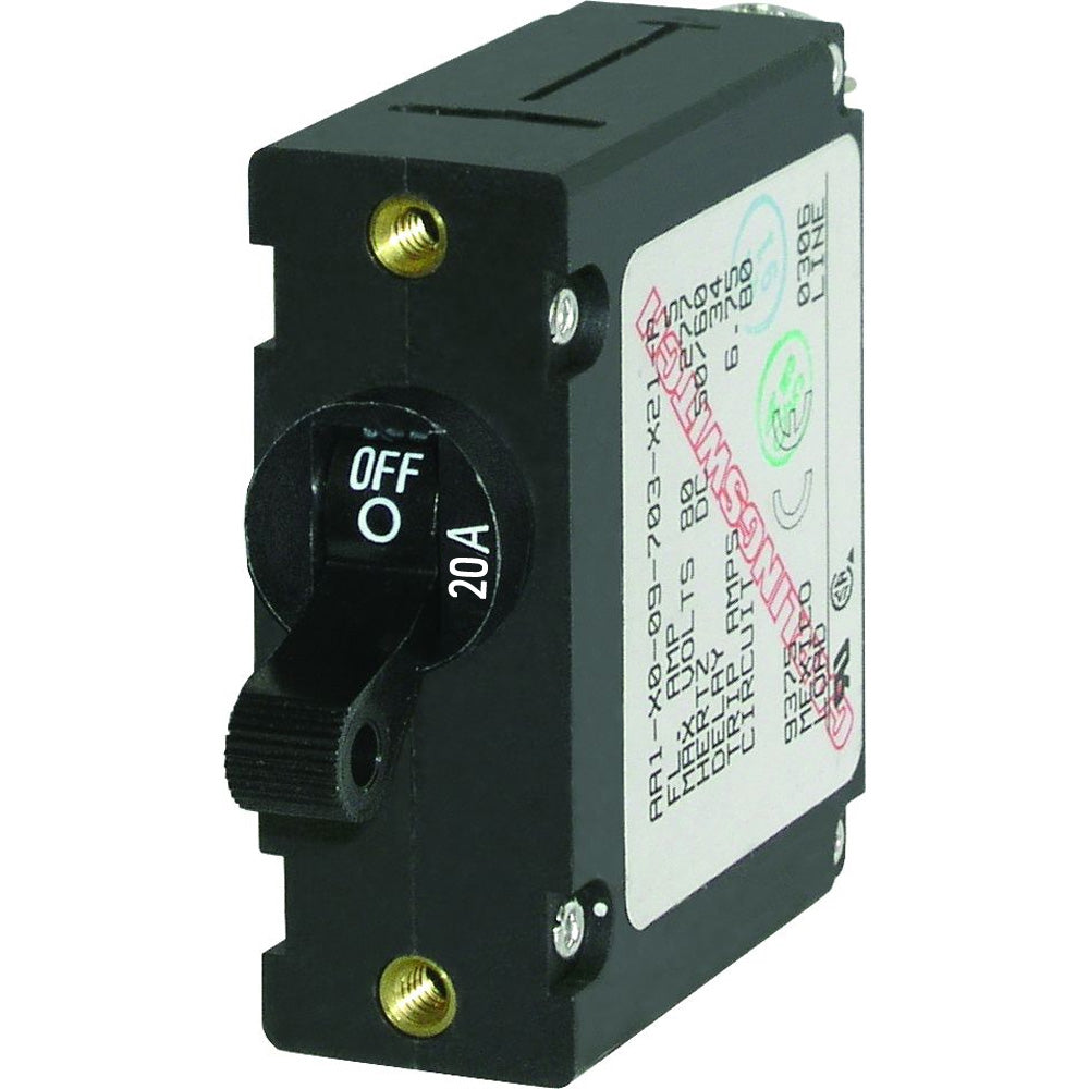 Blue Sea 7212 AC / DC Single Pole Magnetic World Circuit Breaker - 20 Amp [7212]