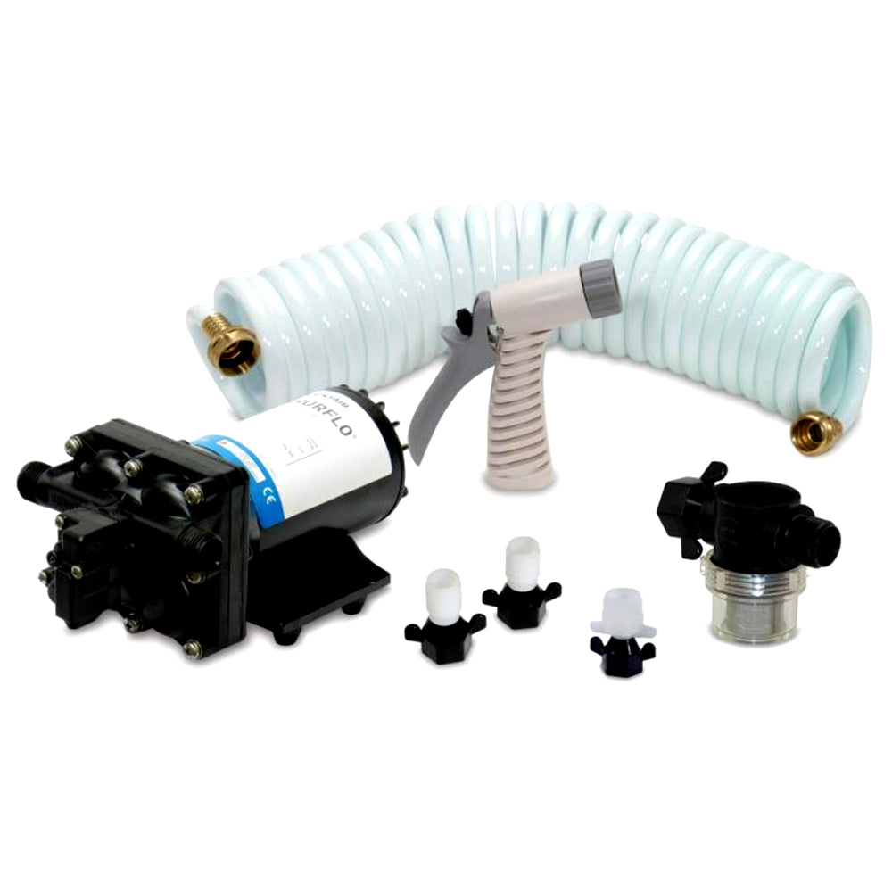 Shurflo by Pentair BLASTERII Washdown Kit - 12VDC, 3.5GPM w/25 Hose, Nozzle, Strainer Fittings [4338-121-E07]