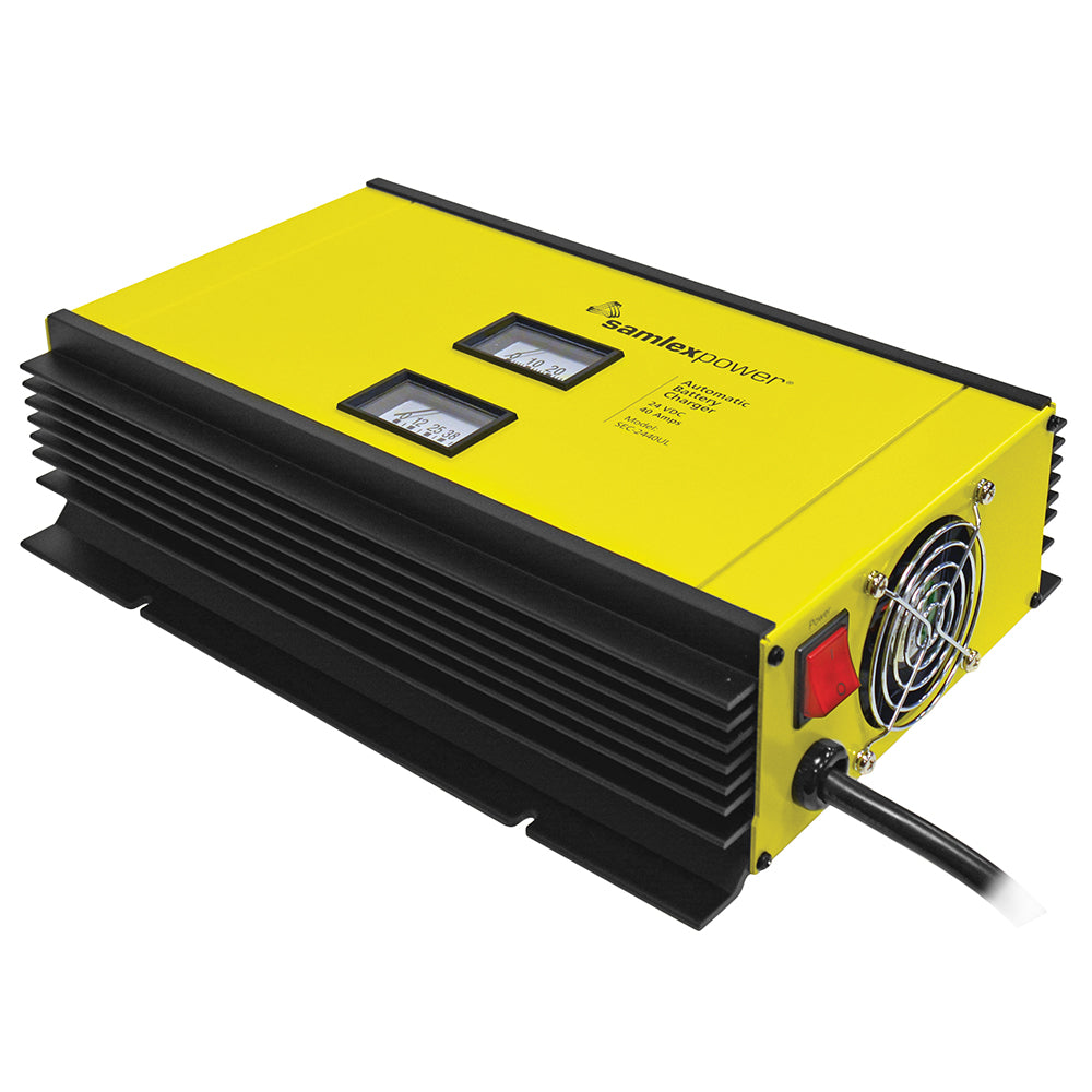 Samlex 40A Battery Charger - 24V - 2-Bank - 3-Stage w/Dip Switch Lugs - Includes Temp Sensor [SEC-2440UL]