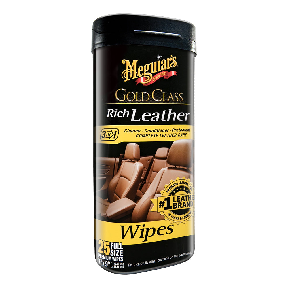 Meguiars Gold Class Rich Leather Cleaner Conditioner Wipes [G10900]