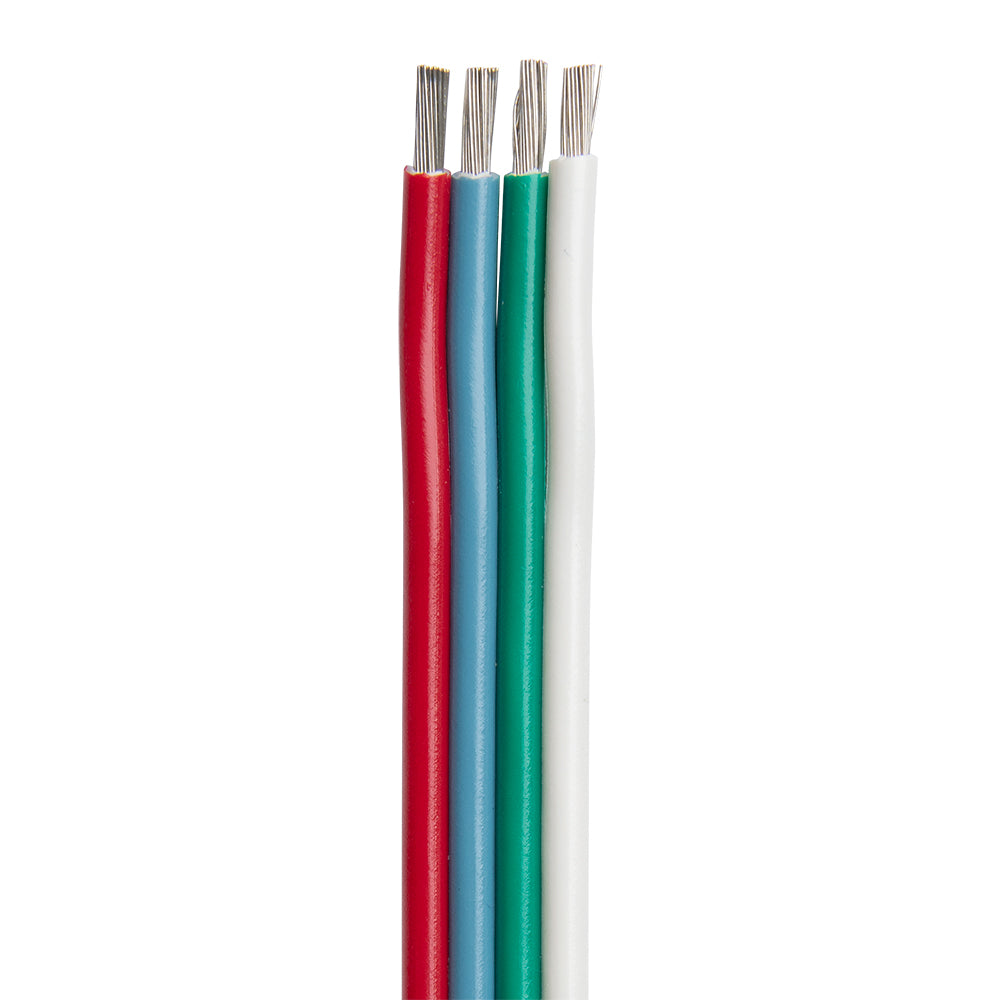 Ancor Flat Ribbon Bonded RGB Cable 14/4 AWG - Red, Light Blue, Green White - 100 [160210]