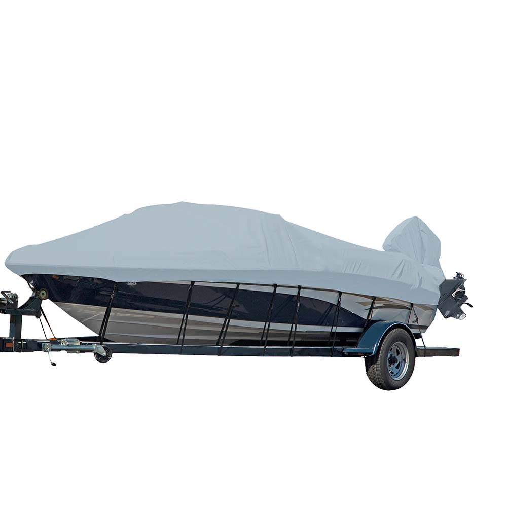 Carver Sun-DURA Styled-to-Fit Boat Cover f/16.5 V-Hull Runabout Boats w/Windshield Hand/Bow Rails - Grey [77016S-11]