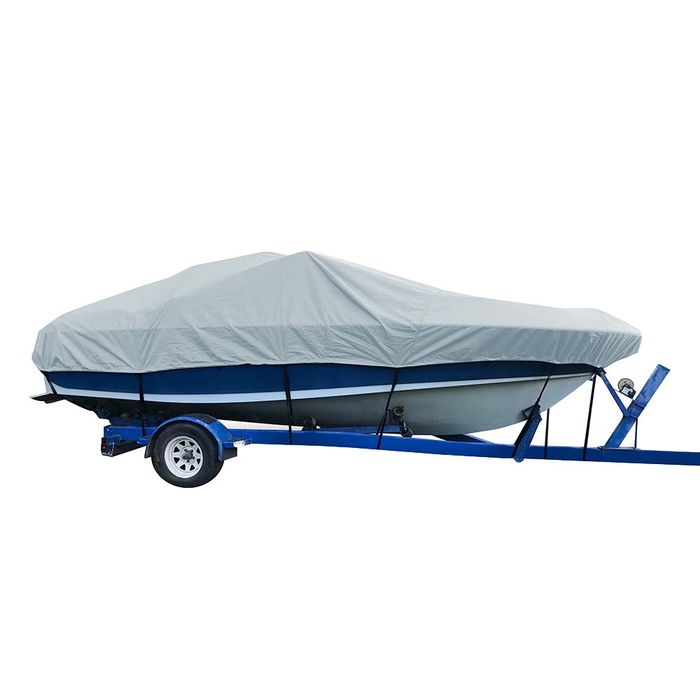 Carver Sun-DURA Styled-to-Fit Boat Cover f/24.5 V-Hull Low Profile Cuddy Cabin Boats w/Windshield Rails - Grey [77724S-11]