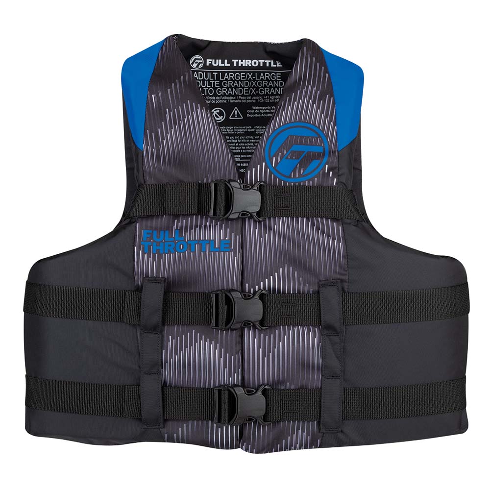 Full Throttle Adult Nylon Life Jacket - L/XL - Blue/Black [112200-500-050-22]