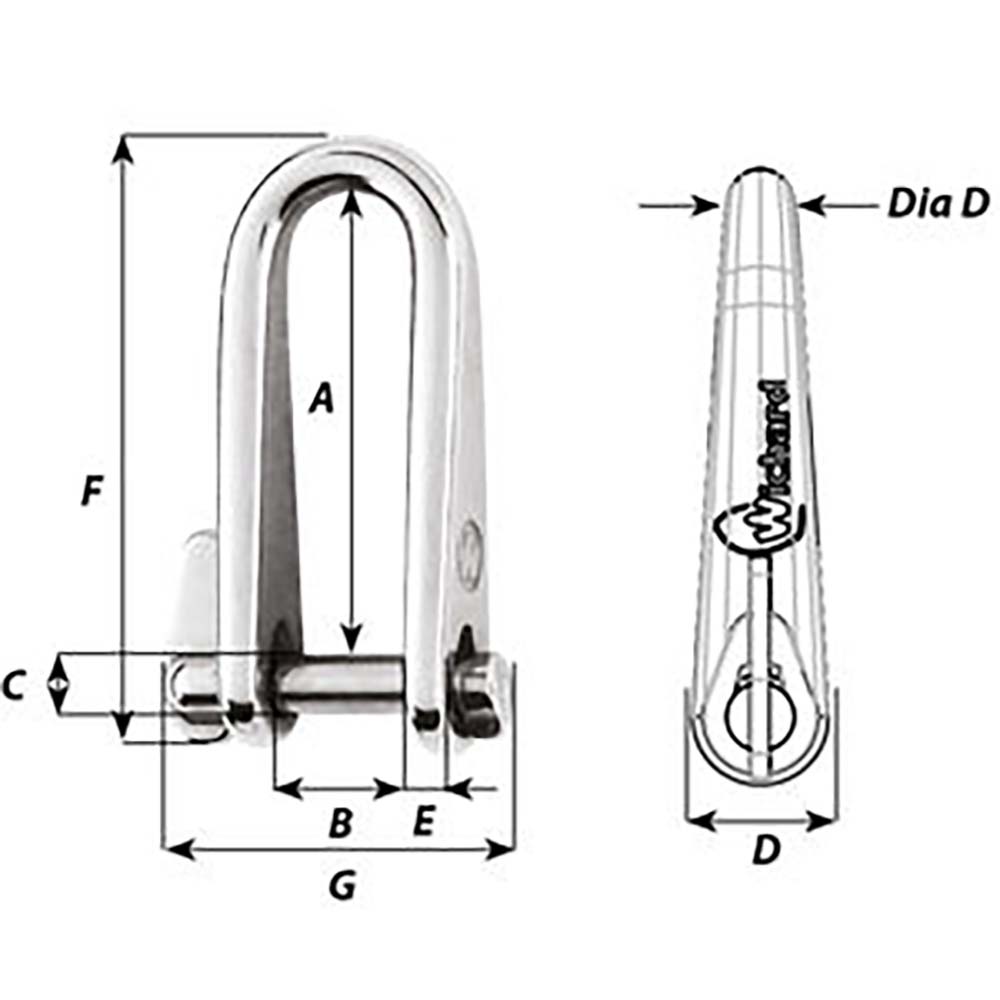 Wichard Key Pin Shackle - Diameter 6mm - 1/4