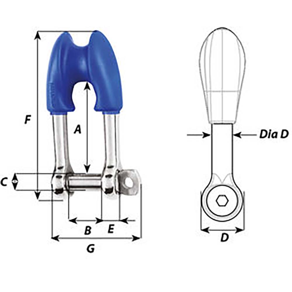 Wichard Thimble Shackle - Captive Pin - Diameter 8mm - 5/16