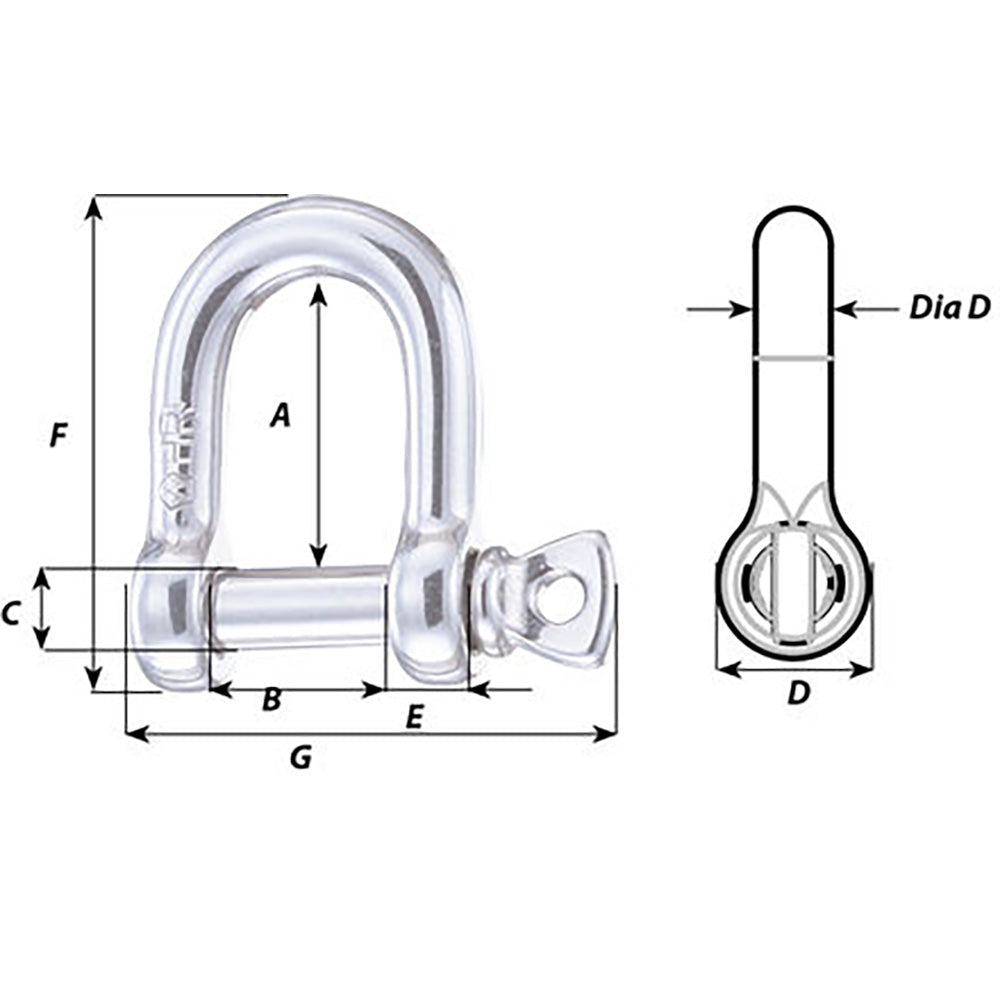 Wichard HR D Shackle - Diameter 25/64