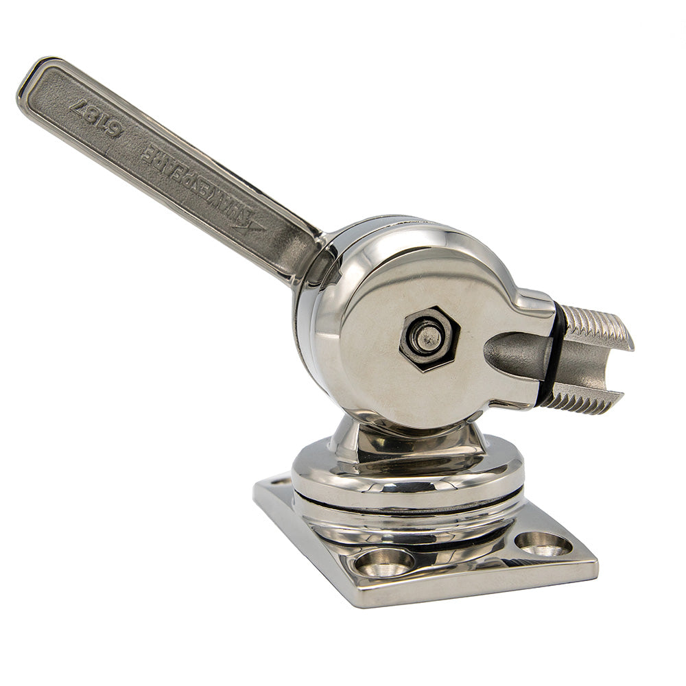 Shakespeare 6187 Sleek Compact Stainless Steel Rotatable 4-Way Ratchet Mount [6187]