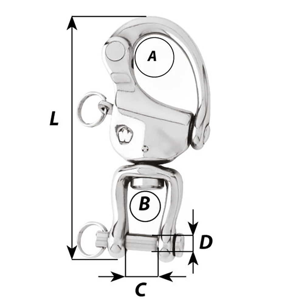 Wichard HR Snap Shackle With Clevis Pin Swivel - 120mm Length - 4-23/32