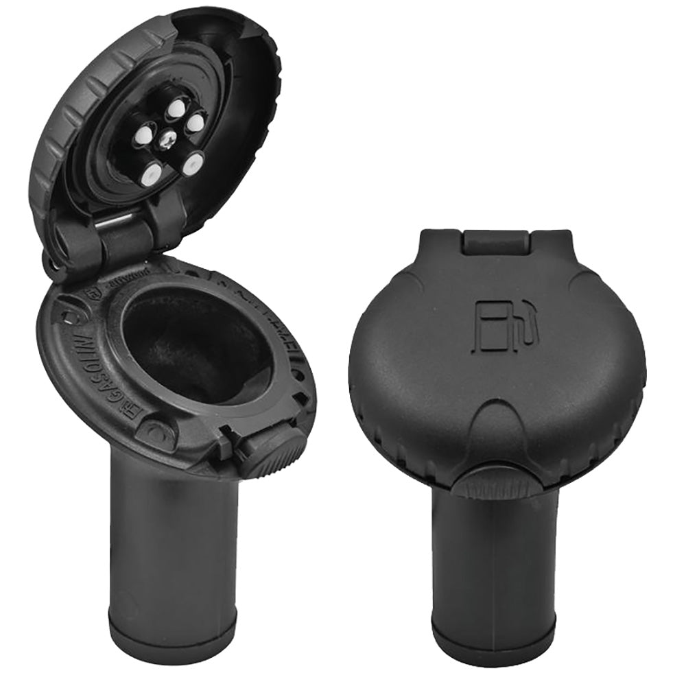 Attwood Deck Fill f/Carbon Canister System - Angled Body Scalloped Black Plastic Cap [99DFCCAB1S]