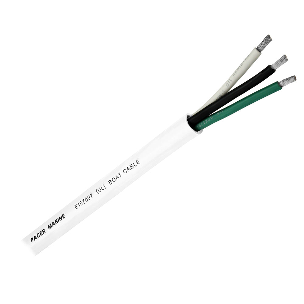 Pacer Round 3 Conductor Cable - 100 - 12/3 AWG - Black, Green White [WR12/3-100]